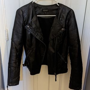 Topshop Faux Leather Moto Jacket